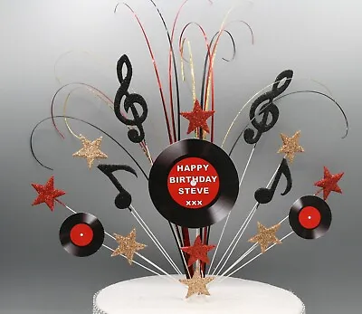 Musical Notes Cake Topper Cake Decoration Stars On Wires 18th 21st Records 003 • £14.99