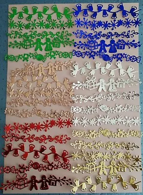 Christmas Craft Die Cuts 30 Border Card ToppersBellsSnowmenHollyCandy Etc • £4.25