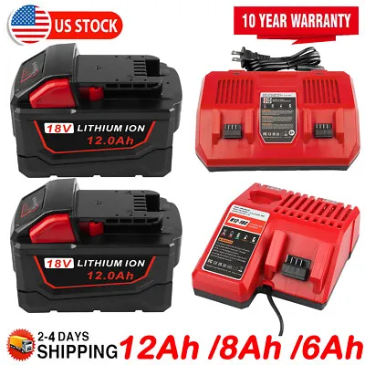 For Milwaukee 18V Battery For M18 12 AH 6 Ah Extended CapacityLi-ion 48-11-1890 • $66.99