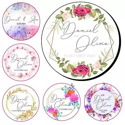 Personalised Wedding Stickers Wedding Favour Labels Floral Mehndi Nikah Dholki • £5.99