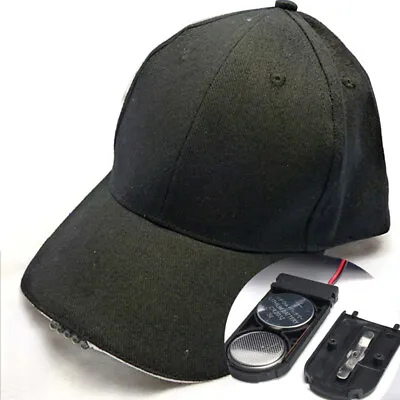 US Adjustable Baseball Cap With 5 LED Light Hat Fishing-Camping Outdoor Hiking • $9.99