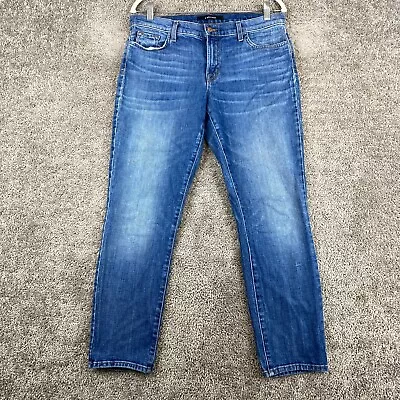 J Brand Cropped Ellis Jeans Women's 28 Blue Rival Mid Rise Whiskers Medium Wash • $13.27