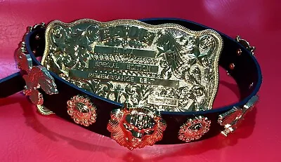 Elvis Style Gold Vegas Remembrance Buckle Belt. • $185.44