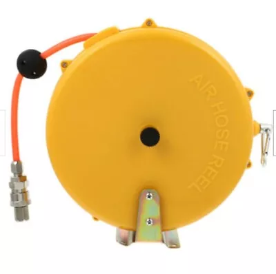 8M Mini Auto Air Hose Retractable Air Drum Line Enclosed Plastic Reel Rewind • $44.59