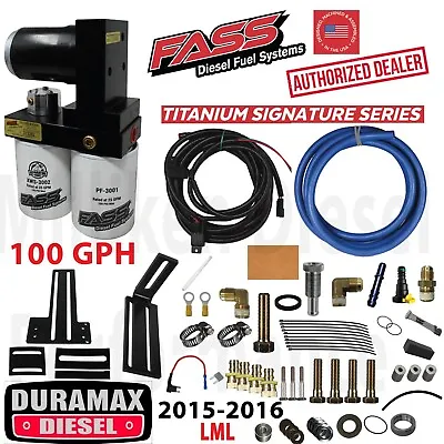 FASS Titanium 100GPH Fuel Lift Pump System 15-16 Duramax Diesel Chevy GMC GM 6.6 • $664.05