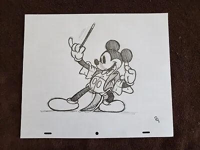 Disney Mickey Mouse Magician Drawing/sketch Hand Made Animation Signed Art • $40