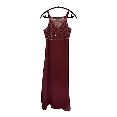 FAVIANA Womens Sz 7/8 Purple Burgundy Beaded Prom/Homecoming/Ball Gown USA • $17.99