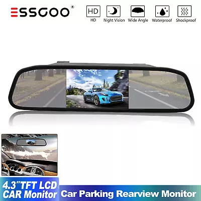 For Camera Reversing Backup Rear View Parking Reverse 4.3 LCD Car Mirror Monitor • $24.54