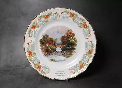 Muskegon MI - Antique 1913 Souvenir Calendar Plate Pine Street Furniture Co. • $24.95