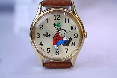 1998 Walt Disney Lorus By Seiko Quartz Goofy Watch Gold Tone • $69