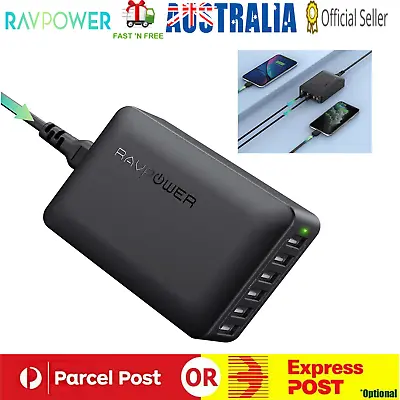 $37.99 • Buy Ravpower 60W Multi 6-Port USB Charger Block Tower Charging Station Power Adapter