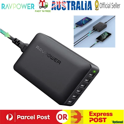 $59.10 • Buy Ravpower 60W Multi 6-Port USB Charger Block Tower Charging Station Power Adapter