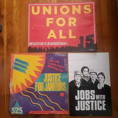 3x Vintage 70s-80s  Labor Union Posters Strike • $30