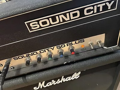 Vintage 1970s Sound City 50 Plus EL34 Lead Valve Amplifier Head Dallas Arbiter • £999