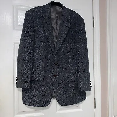  Vintage Harris Tweed Handwoven Wool Blazer 44R • $49