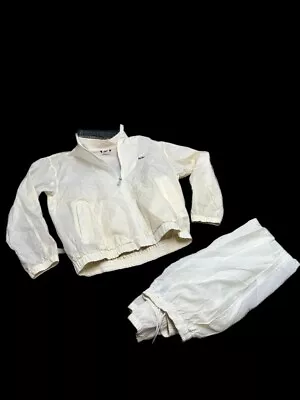 Vintage Early 90s Nike White Track Suit Woman Pants Small NEW/Jacket Large USED • $252.74