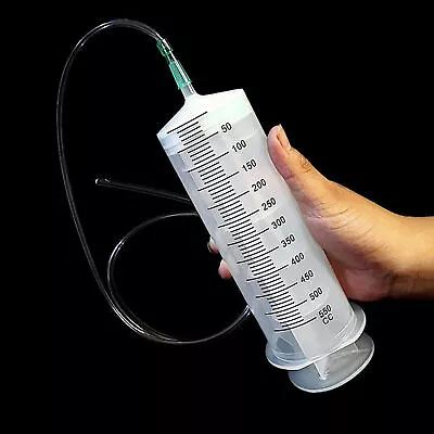 $16.99 • Buy Oil Suction Vacuum Transfer Syringe Gun Pump Extractor Gearbox 550ml+1M Straw US