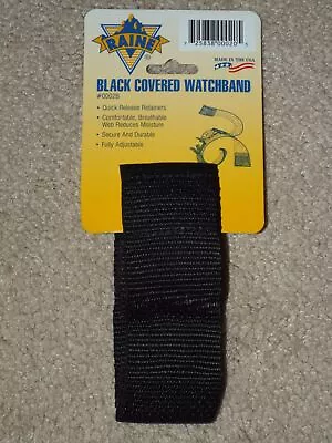 Raine Inc Military SWAT Style Covered Watchband Model# 0002B Black NWT • $14.50