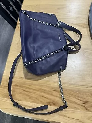 Michael Kors Purple Leather Crossbody Satchel Handbag • $12