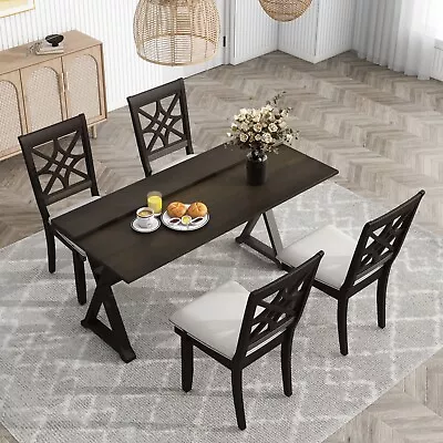 5-Piece Extendable Rubber Wood Dining Table SetConsole Table W/Dining Chairs • $764.89