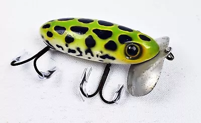 Fred Arbogast Prewar Plastic Jitterbug Lure Yellow Rimmed Frog Spot Metal Lip • $9.99