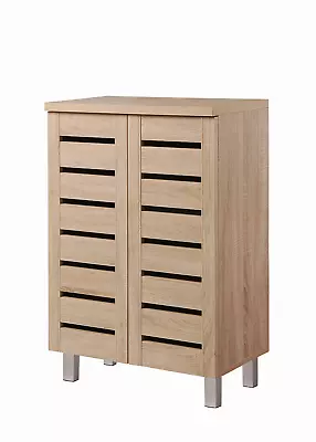 Shoe Storage Cabinet Panel Door Design Wooden Unit - Stores 10 Pairs - 5 Colours • £66