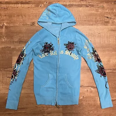 Ed Hardy Full Zip Hoodie Jacket Love Kills Slowly Womens Small • $59.99