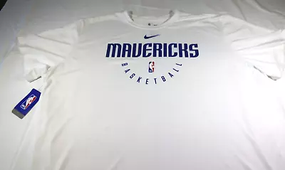 Nike Mens Dallas Mavericks White T-shirt Mavs 4XL XXL Dri NEW #2044 • $24.99