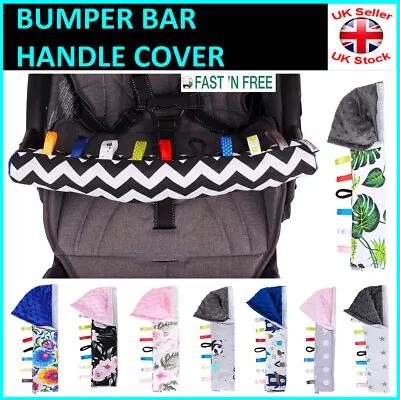 £7.97 • Buy BUMPER HANDLE BAR COVER Baby Pram Pushchair Stroller Buggy Cover Minky Two Sided