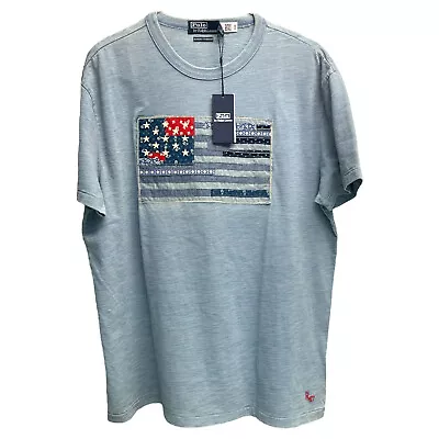 Polo Denim Ralph Lauren Flag Short Sleeve Tee T-Shirt Classic Indigo $110 • $57.59