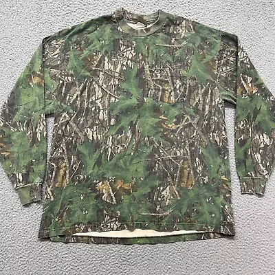 Jerzees Outdoors Mossy Oak Shirt Mens XL Shadow Leaf Camo Outdoor Hunting • $14.88