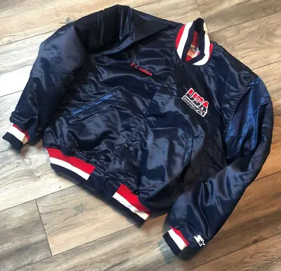 Vintage 90's Starter Dream Team NBA Satin Jacket Men's XL Made In USA Team USA • $439.99