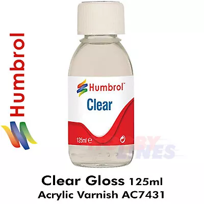 Humbrol ACRYLIC CLEAR GLOSS VARNISH 125ml Bottle AC7431 • £8.49