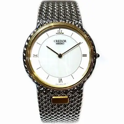 Seiko Credor 5A74-0240 Stainless Steel 18KT Quartz Mens Watch Authentic Working • $699.09