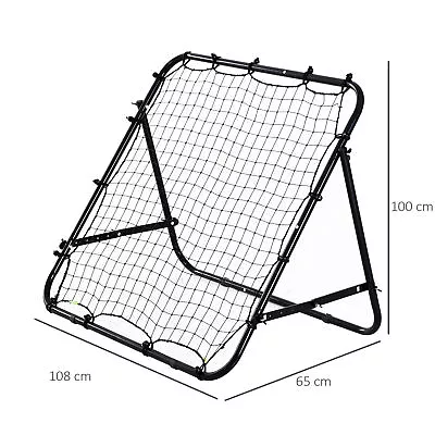 Rebounder Net Practise Soccer Kickback Target Goal Teens Adults Training Black • £20.95