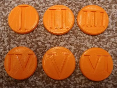 £3.95 • Buy Warhammer 40k Style Objective Markers Roman Numeral Circular Colour Choice 40mm