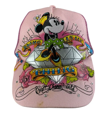 £19.37 • Buy Disney Parks Minnie Mouse Bling Is My Thing Baseball Hat Cap Pink Multicolor