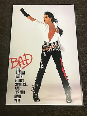 Michael Jackson 1988 Bad Cardstock Concert Poster 12x18 • $8.99