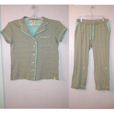 Munki Munki WHALES Soft Knit Size L PAJAMA SET 2 Piece TOP & PANTS Lounge • $19.77