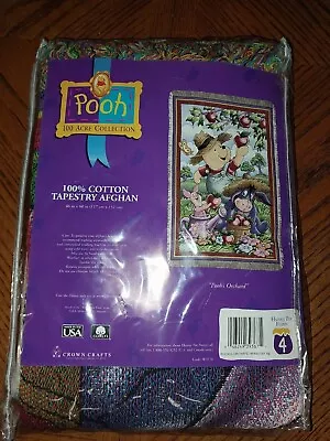 Vintage Classic Winnie The Pooh Tapestry Blanket Afghan Throw  Pooh's Orchard  • $49.95