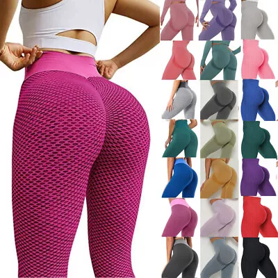 £10.79 • Buy Women High Waist Yoga Pants Anti-Cellulite Leggings Bum Butt Lift Fitness Gym UK