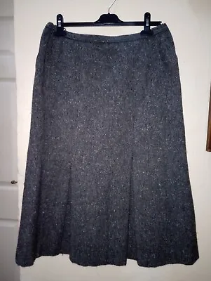Vintage Brendella 1960s 100% Wool Tweed Grey A Line Skirt -  Wool Skirt Ireland • £12