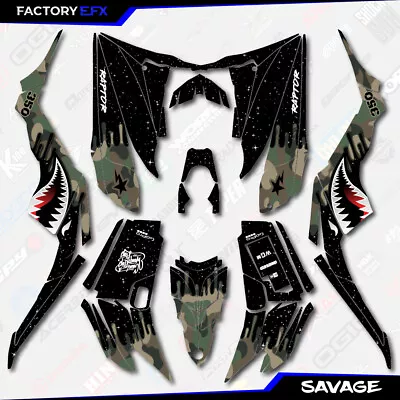 $124.99 • Buy Woodland Savage Camo Racing Graphics Kit Fits Yamaha Raptor 350 04-13 Decals