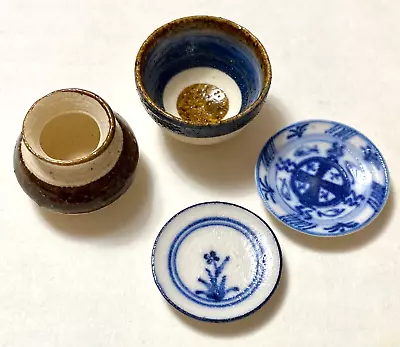 Vintage Miniature Plates & Pots E. Chambers & J. Clark 1:12 Signed Porcelain • $87