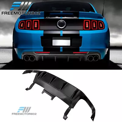 Fits 13-14 Ford Mustang GT500 2-Door Rear Diffuser Lip Matte Black PP + V2 Fin • $149.99