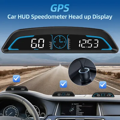 Universal HUD Head UP GPS Speedometer Digital Display Car Speed Warning OBD2 II • $48.99