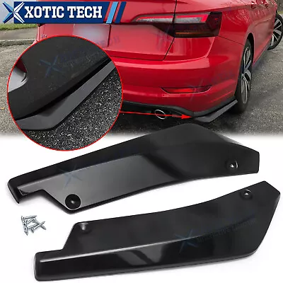 $22.85 • Buy Gloss Black Rear Bumper Canard Splitter Spoiler Lip JDM For VW Jetta Passat Golf