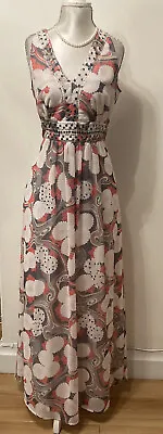 🎀ladies🎀🌟BUTTERFLY🌟by MATTHEW WILLIAMSON🌟maxi Dress Size 14⭐️VGC⭐️ • £7.50