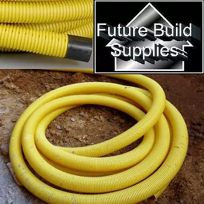 60mm X 50m Upvc Yellow Perforated Gas Duct Flexible Cable Ducting C/w Coupler • £134.28