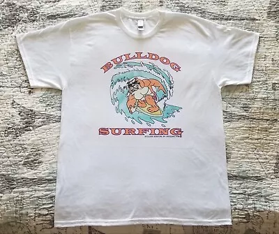 Bulldog Surfing By Bulldog Gym Sun Surf Salt Sand Beach Life Vintage T-Shirt New • $13.95